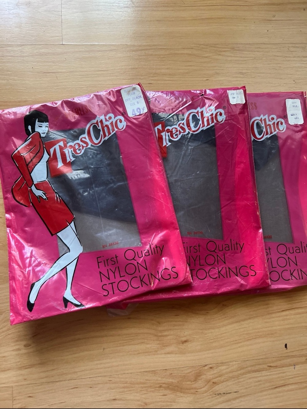 Vintage Women's Nylon Stockings 3 Count- Off Black - New Old Stock